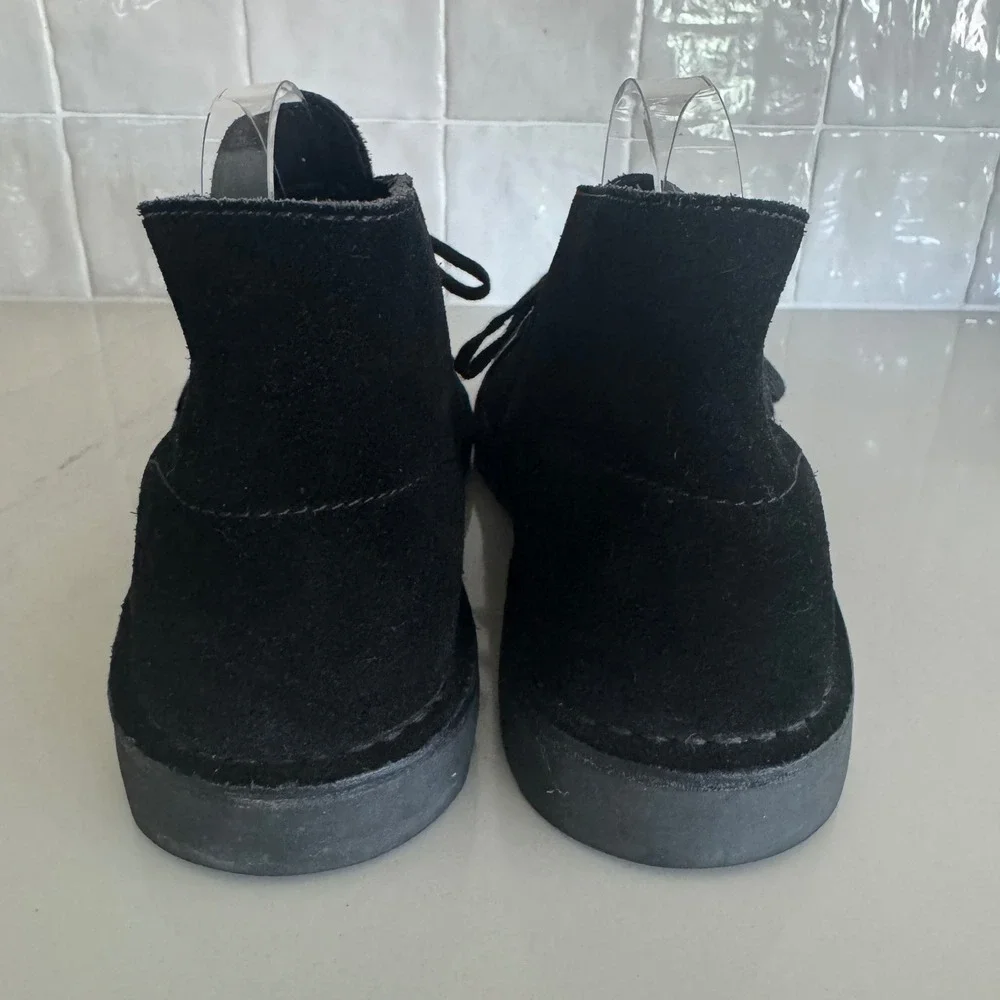Clarks Desert Boot Chukka Men 8 Black Suede Lace Up Leather Casual Shoes